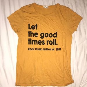 yellow/orange graphic t shirt